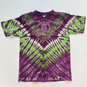 Vintage 1990 Aerosmith Pump Tour Tie-Dye Single Stitch T-Shirt (Women’s Large)